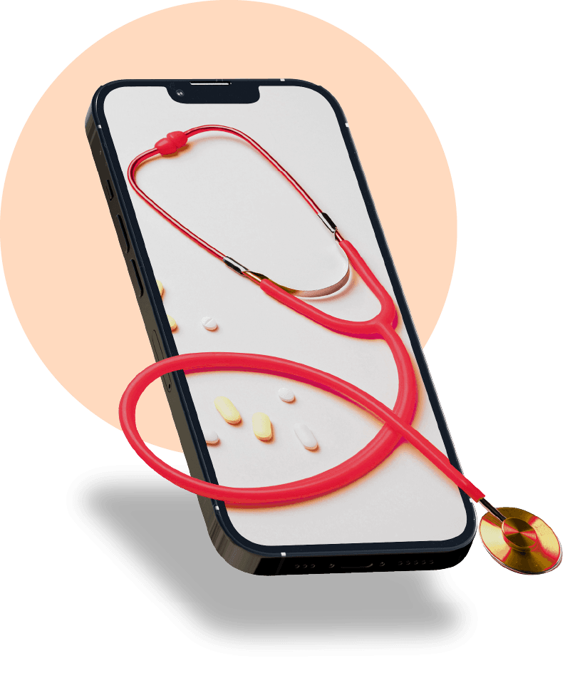 telehealth with a phone and stethoscope